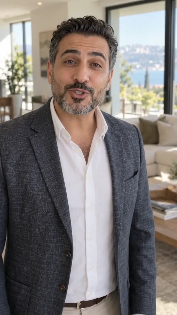 Real estate creator filming a video